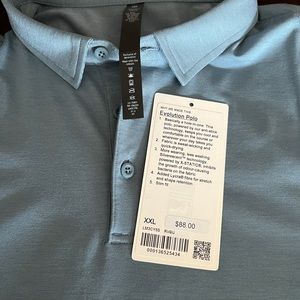 Brand new mens Lululemon Evolution Polo Golf Shirt. Size XXL-Slim fit.